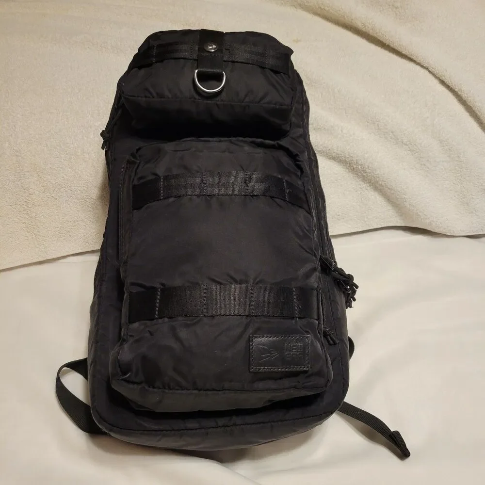 NEW ERA Commuter Small Rucksack Travel Black / Orange Backpack RARE